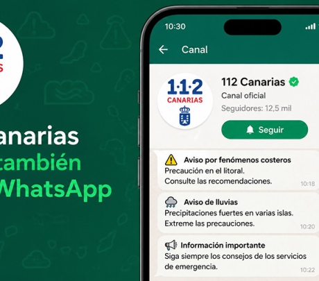 112 Canarias lanceert WhatsApp-dienst voor nood- en weerswaarschuwingen